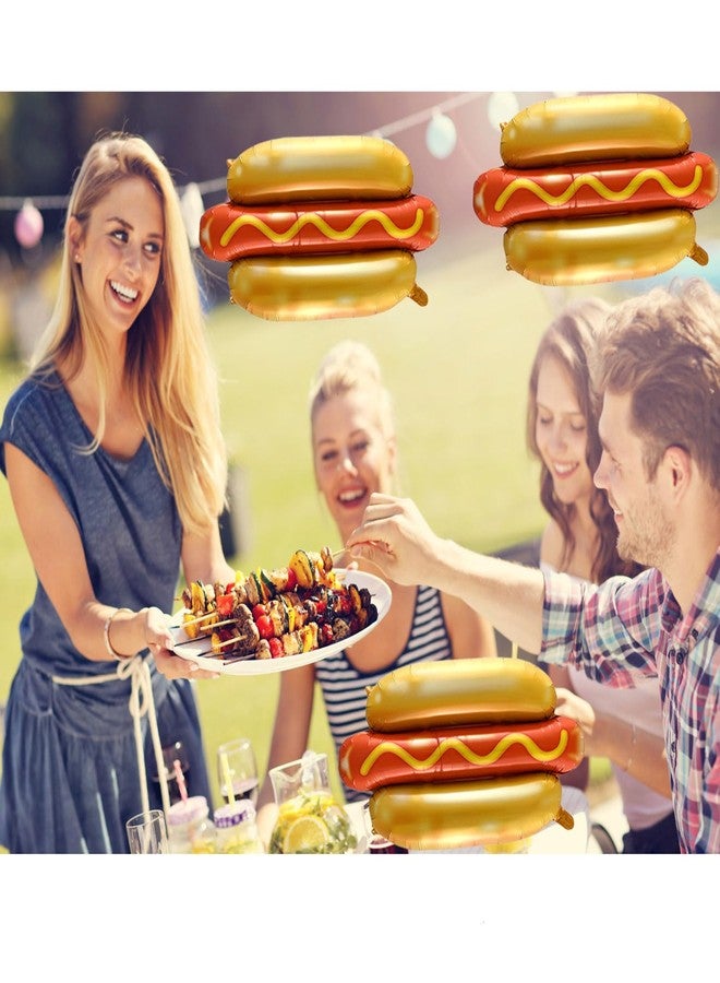 Tagberoy ٦ بالونات على شكل هوت دوغ، بالونات زينة على شكل هوت دوغ لأعياد الميلاد وحفلات استقبال المولود والكرنفالات وحفلات الوجبات السريعة والشواء. - Image 5